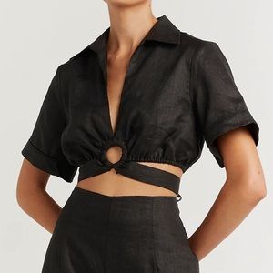 DISSH Linen Crop Blouse